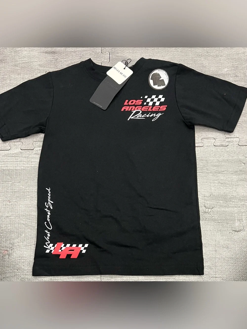 Boys Black/Red/White 2pc Graphic Racing T-Shirt & Drawstring Shorts